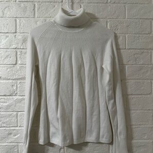 White House Black Market Ivory Turtleneck Sweater